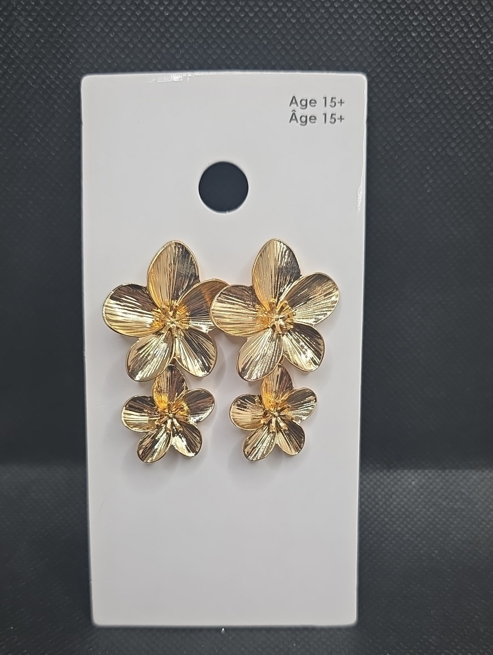 New Gap Gold Floral Double Drop Earrings